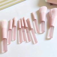 Ensemble de 10 pinceaux de maquillage professionnels SFM rose pêche en poils synthétiques, mini-pinceaux pour les yeux, avec trousse de maquillage – Vente chaude et populaire