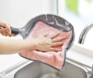 Paño de limpieza de microfibra barato personalizado lavable súper absorbente antiadherente aceite cocina trapo de limpieza <span class=keywords><strong>para</strong></span> uso doméstico - Product Image 4