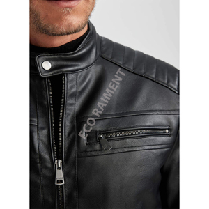 Chaqueta de Cuero de Piel de Vaca para Hombre, de Invierno, Personalizada, al por Mayor, de Alta Venta, Tallas Grandes, con Bolsillos Reversibles y Frente Impermeable Tejido - Product Image 4