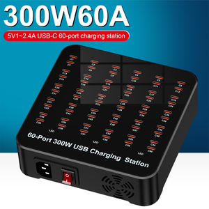 Cargador USB <span class=keywords><strong>C</strong></span> de 300W y 60 Puertos, Estación de Carga Tipo <span class=keywords><strong>C</strong></span> Multidispositivo con Carga Inteligente para Teléfonos, Tabletas y Más - Product Image 2