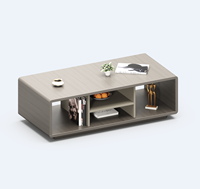 Table de réception de bureau rectangulaire large sur mesure, design industriel, avec rangement multi-compartiments, en bois, pour cadre dirigeant