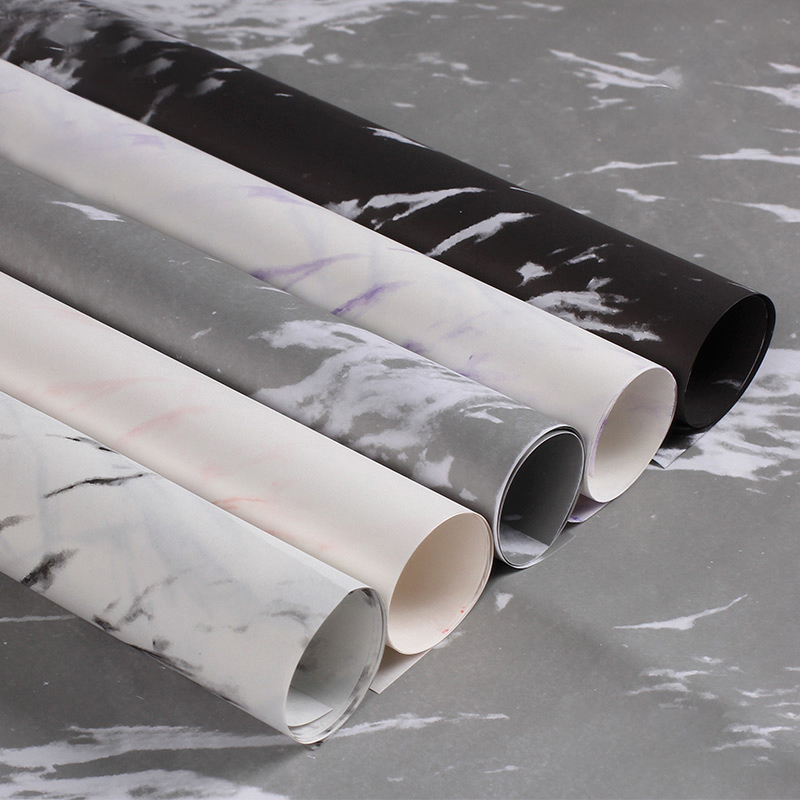 Уникальная красочная корейская бумага, биоразлагаемая мраморная пленка для цветов