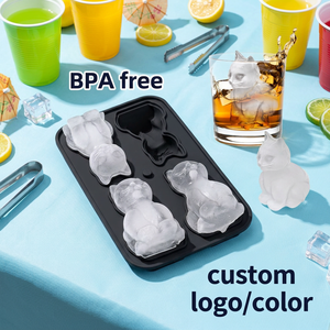 Plateau à glaçons en forme de pingouin en silicone de qualité alimentaire Moule durable à 4 plateaux avec dégagement facile pour la fabrication de crème glacée bricolage - Product Image 1