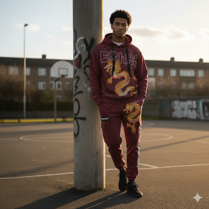 Sudaderas con Capucha Casuales de Invierno Personalizadas, 100% Algodón, Pantalones Deportivos Holgados para Hombre, Secado Rápido, Ropa Urbana, Logotipo con Impresión Puff - Product Image 1