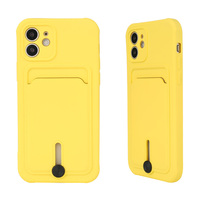 Casing Ponsel Tas Kartu TPU Tebal 2.0Mm, Casing Pelindung Ponsel Mini TPU Tebal untuk Iphone 13 12 11 Pro Max