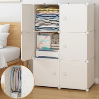 Armoire portable en plastique multi-combinaisons |   Robuste et facile à assembler |   Organisateur de vêtements DIY pour placards de maisons et appartements locatifs