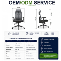 Chaise de bureau exécutive ergonomique à dossier haut en maille avec support lombaire, appui-tête, inclinaison à 4 positions et glissière de siège verrouillable