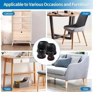 Protège-pieds de chaise ronds et carrés en silicone élastique, coussinets de protection pour meubles - Product Image 4