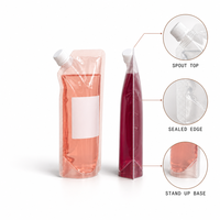 Pochettes souples transparentes personnalisées avec bec verseur pour jus, emballage liquide en gros