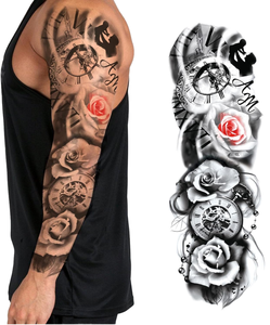 Tatuajes Temporales de Brazo Completo con Múltiples Diseños en Stock: Tigre, León, Flor, Símbolo Tribal Realista para Adultos - Product Image 1