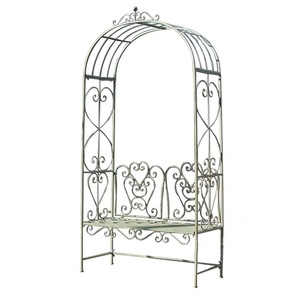 Arco Doppio a <span class=keywords><strong>Cuore</strong></span> in Ferro Battuto, Moderno e Minimalista, per Esterni, Supporto per Fiori, Porta Vasi, Scaffale per Giardino e Cortile - Product Image 5