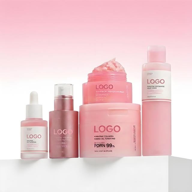 OEM ODM Anti Aging Skin Rebuilding Pore Minimizing Firming Renewed Healthier Glowing Elastic PDRN Collagen Peptide Skin Care Set