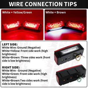 12V chìm hình chữ nhật dẫn Trailer ánh sáng kit, cấu hình thấp phanh dừng lần lượt đuôi giấy phép đèn cho xe tải biển <span class=keywords><strong>RV</strong></span> thuyền trại - Product Image 4