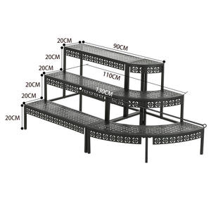 3層補強錬鉄モジュラーデザイン防錆中空彫刻排水粉末コーティングプラントスタンド棚屋内屋外 - Product Image 4
