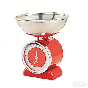 Balance de cuisine mécanique en acier inoxydable, capacité maximale 5 kg, précision 1 g, alimentée par piles, avec bol amovible - Product Image 2
