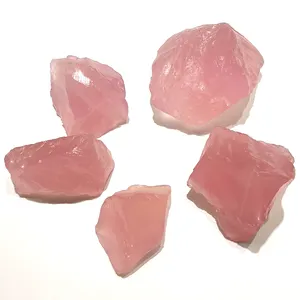 wholesale natural pink rose quartz raw stone crystal stones
