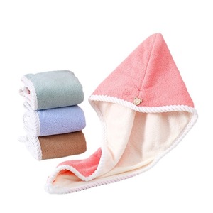 <span class=keywords><strong>Serviette</strong></span> turban super absorbante à double couche pour femme, séchage rapide, épaissie, motif dessin animé, pour adultes et étudiants, usage domestique et salle de bain - Product Image 5