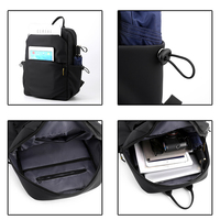 Sac d'école noir grande capacité pour étudiants hommes Business sac à dos étanche pour ordinateur portable