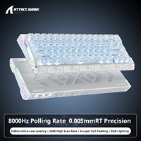Clavier de jeu programmable Attack Shark R68HE en fibre de carbone avec rétroéclairage RGB, USB Type-C, taux de polling de 8000 Hz, aluminium CNC, effet Hall