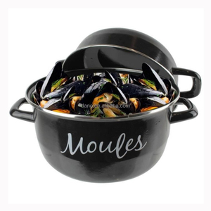 Whole Sale Enamel on Steel <strong>Mussel</strong> <strong>Pot</strong> Custom Color Kitchen Cookware <strong>Mussel</strong> <strong>Pot</strong> Sea Food Cooking <strong>Pot</strong> - Product Image 1