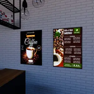 Led Movie Poster quảng cáo ánh sáng Hộp dẫn điện tử nhà hàng Khung menu hình ảnh Ánh sáng Hộp