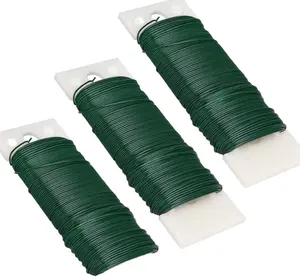 Rouleaux de fil de jardinage en fer galvanisé enduit de plastique PVC vert pour les utilisations de plante et d'attache/fil Floral