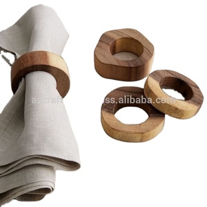 Floral Design Metal Napkin Rings <b>Set</b> <b>Square</b> Wood Slice Table Decoration for Weddings and Parties Stocked - Product Image 1
