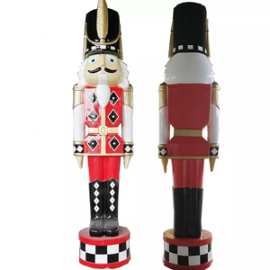 Đồ trang trí Giáng sinh ngoài trời, đồ trang trí Giáng sinh khổng lồ bằng sợi thủy tinh, kích thước người thật 6ft, lính gõ kẹo khổng lồ - Product Image 5