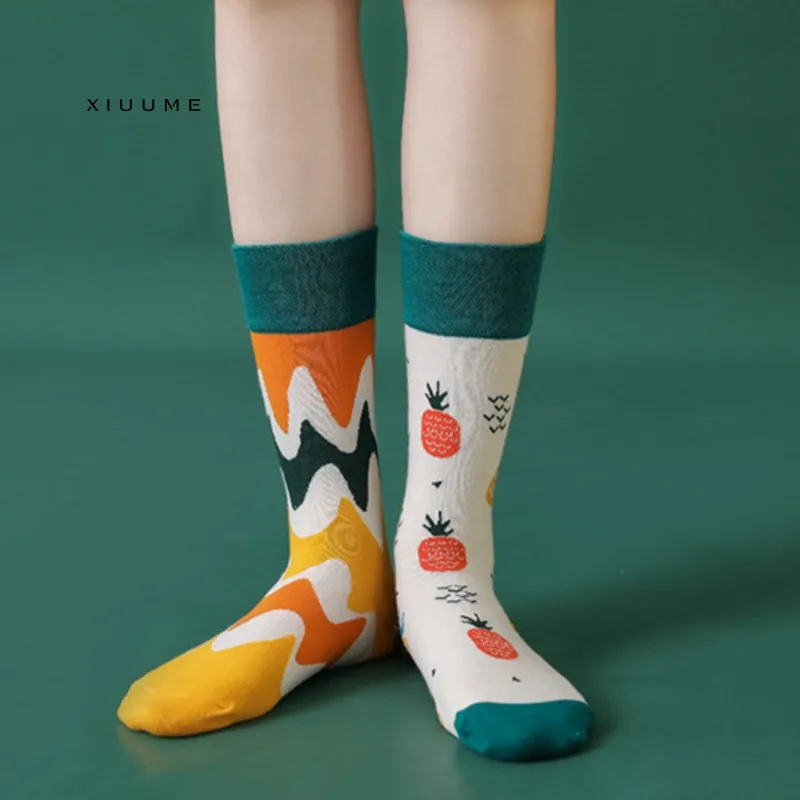 2021 yeni orijinal özel jakarlı tasarım kendi marka moda AB genç kız erkek pamuk tüp çorap
