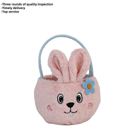Peluches Al Por Mayor peluche ours en peluche panier doux enfants jouet cadeau de Pâques décoration personnalisé peluche lapin bonbons panier de rangement