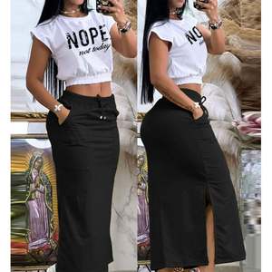 Vente en gros de vêtements d'été Tops courts à manches courtes Chemise 2 pièces Ensemble <span class=keywords><strong>Fashion</strong></span> Casual Camo Mesh Two Piece Pants Sets Women - Product Image 3