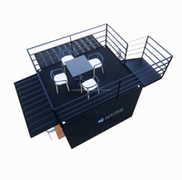 Conteneur habitable pop-up mini de 10 pieds à deux étages avec kiosque à café et bar, idéal pour bureau, stand ou bar