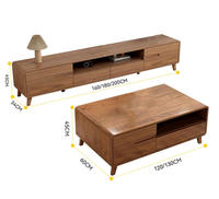 Meuble TV pour salon, utilisation domestique, meuble de rangement sur pied, table basse intégrée, combinaison de meuble d'appoint, design simple