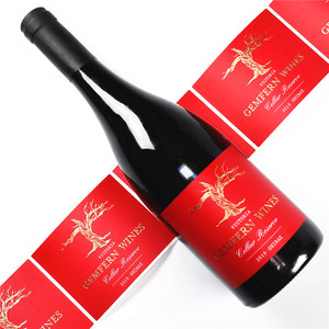 Tùy chỉnh in ấn thương hiệu dập nổi logo vàng lá tư nhân màu đỏ ngọt ngào chai rượu vang Nhãn dán nhãn - Product Image 2