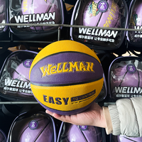 Ballon de basketball PU taille 5, thermocollé, résistant à l'eau, léger, marque Wellman, pour adultes, jeunes et enfants, rentrée scolaire, BSCI ISO9001 CE OEM
