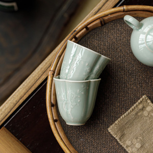 Guanlan Banana Moonlight Relief Ceramic Master Cup Single Personal <b>Teacup</b> Chinese Style Porcelain Tea Cup For Household Use - Product Image 4