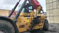 Occasion, état parfait, 2021, original SANY SRSC45, transpalette télescopique de 45 tonnes, équipement logistique de manutention de conteneurs.