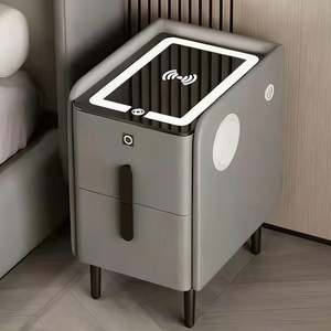 Table <span class=keywords><strong>de</strong></span> chevet intelligente à <span class=keywords><strong>LED</strong></span> en gros avec lecteur d'empreintes digitales et station <span class=keywords><strong>de</strong></span> recharge sans fil, table <span class=keywords><strong>de</strong></span> chevet multifonctionnelle - Product Image 3