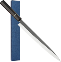 Couteau à sashimi japonais ANGELE en acier VG10 de qualité supérieure, lame à bord simple pour trancher, avec manche octogonal en ébène de qualité supérieure