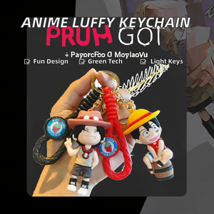 Venta al por mayor 3D un personaje PVC llaveros Japón Anime <span class=keywords><strong>Luffy</strong></span> tejido <span class=keywords><strong>de</strong></span> goma <span class=keywords><strong>de</strong></span> dibujos animados colgante muñeca luz llavero regalo - Product Image 2