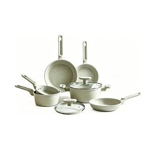 FT-607 Spruce White Rhyme Spinning Series Cookware Set Non-Stick Stove And Pan Universal 1 Piece Oven Safe Hand Wash Only - Product Image 3
