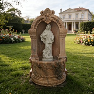 Décoration moderne pour la maison, <span class=keywords><strong>fontaine</strong></span> d'eau religieuse en pierre naturelle <span class=keywords><strong>de</strong></span> <span class=keywords><strong>petite</strong></span> taille pour l'intérieur, statue <span class=keywords><strong>de</strong></span> Marie, <span class=keywords><strong>fontaine</strong></span> <span class=keywords><strong>murale</strong></span> en marbre - Product Image 2