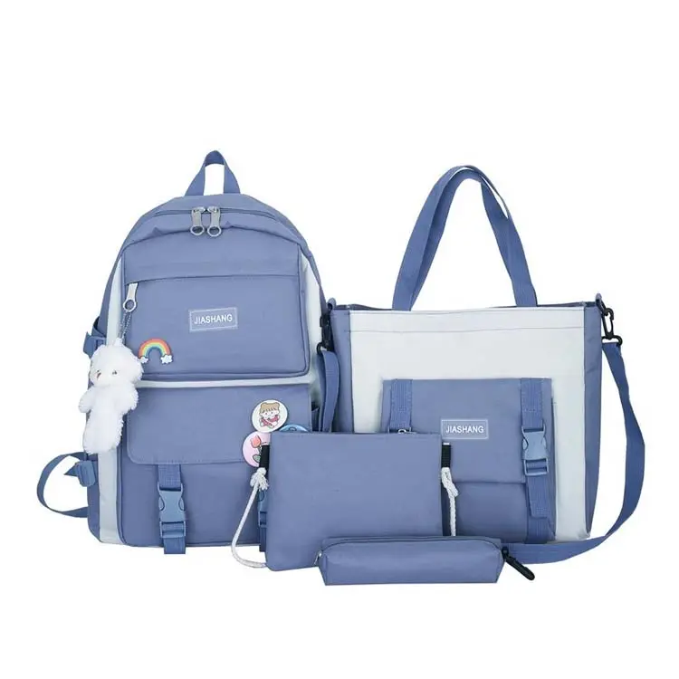 High Quality Low MOQ Backpack Nylon Travel Customized Logo Waterproof Laptop Backpack School Bags Kids Bag Set for Girl Boy