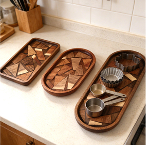Plato de Servir y Bandeja Decorativa de Madera Biodegradable Hecha a Mano, Estilo Nórdico, con Resina Epoxi, para Café, Pastel, Postre y Pan - Product Image 5