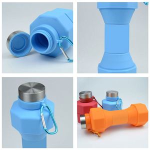 Botella Deportiva Plegable de Silicona Unisex con Diseño de Barra de Pesas, Personalizable con Logotipo, Ideal para Gimnasio, Envío Gratis - Product Image 5