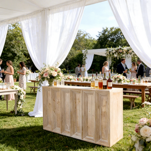 דלפק בר עתיק בהתאמה אישית, להשכרה מסחרית, עמיד, מעץ מלא, מגולף בעבודת יד, לאירועים וחתונות - Product Image 4