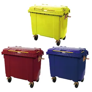 new arrival plastic dustbin with wheels for outdoor classic removable sorting garbage bin for sale