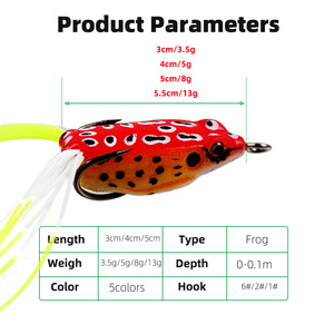 Esca di simulazione rana in PVC Bass artificiale con esca morbida <span class=keywords><strong>a</strong></span> doppio uncino rivolto verso l'alto fondale del fiume da <span class=keywords><strong>pesca</strong></span> galleggiante 5 g8g13g - Product Image 3