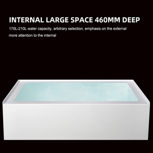 CKB Baignoire en acrylique empilable de haute qualité, blanche et noire, pour appartement d'hôtel, avec alcôve - Product Image 4