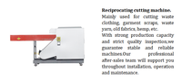 Machine de découpe alternative pour déchets textiles, certifiée CE, pour fibres de chanvre et vêtements usagés
